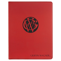 9 1/2" X 12" Red Laser Engraved Portfolio With Notepad