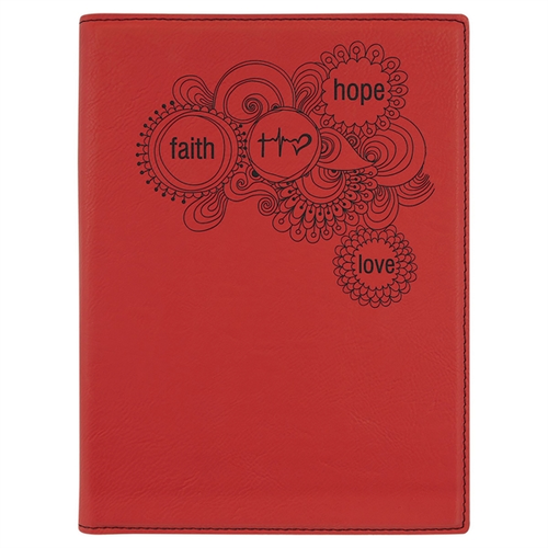 Main photo of 7" X 9" Red Laser Engraved Small Portfolio With Notepad