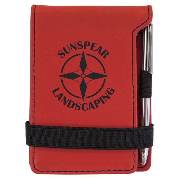 Red color option for 3 1/4" X 4 3/4" Red Laser Engraved Mini Notepad With Pen