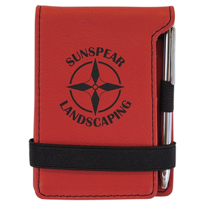 Photo of 3 1/4" X 4 3/4" Red Laser Engraved Mini Notepad With Pen