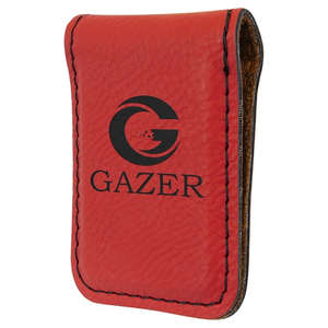 Photo of 1 3/4" X 2 1/2" Red Laser Engraved Money Clip