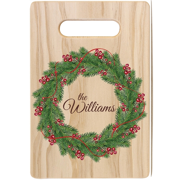 Natural color option for 9" X 6" Full Color Rectangle Wood Cutting Board