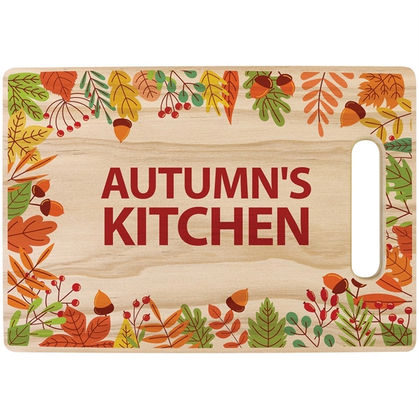Natural color option for 11 1/4" X 7 1/2" Full Color Rectangle Wood Cutting Board
