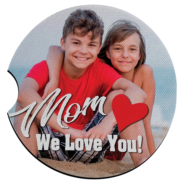 White color option for 2 1/2" Neoprene Car Coaster