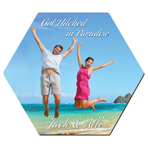 Photo of 4"X3 1/2" Gloss White Unisub Sublimatable Hardboard Hexagon