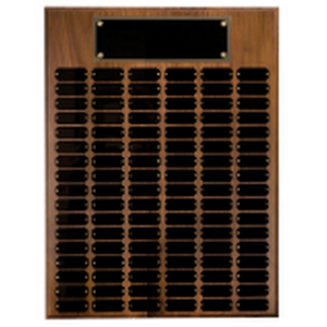 Photo of 102 Black Plate Walnut Finish Completed Perpetual Plaque