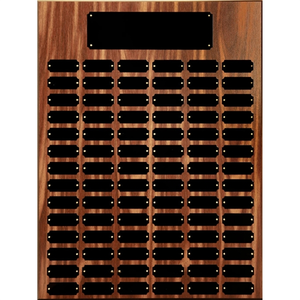 Photo of 84 Black Plate Walnut Finish Completed Perpetual Plaque