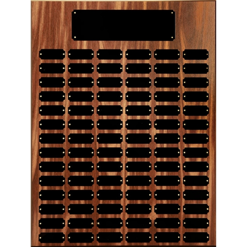 Main photo of 84 Black Plate Walnut Finish Completed Perpetual Plaque