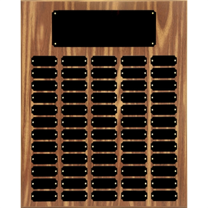 Photo of 60 Black Plate Walnut Finish Completed Perpetual Plaque