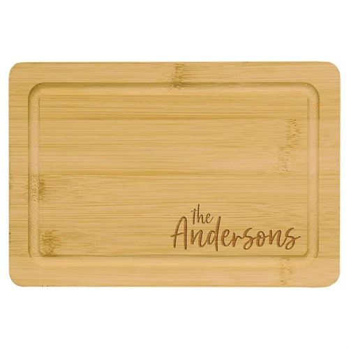 Main photo of 9" X 6" Bamboo Cutting Board With Drip Ring