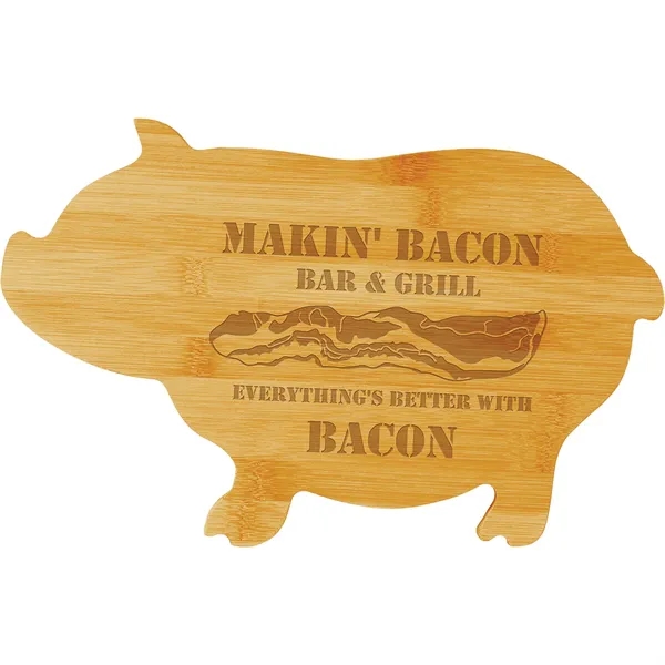 Bamboo color option for 13 3/4" X 8 3/4" Bamboo Pig Shaped Cutting Board
