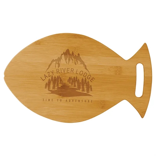 Bamboo color option for 14" X 8 1/2" Bamboo Fish Shaped Cutting Board