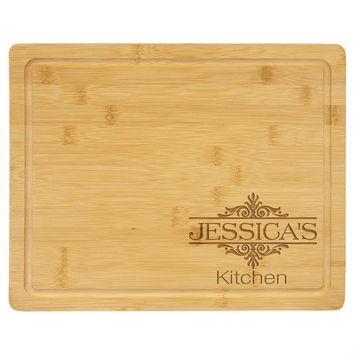 Main photo of 13 3/4" X 11" Bamboo Cutting Board With Drip Ring