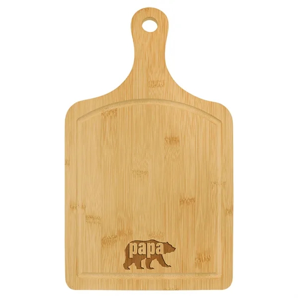 Bamboo color option for 15 1/2" X 9" Bamboo Cutting Board Paddle Shape W/ Drip Ring