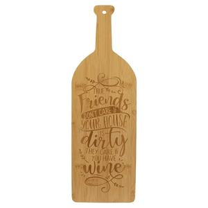 Photo of 17" X 5 1/4" Bamboo Wine Bottle Cutting Board