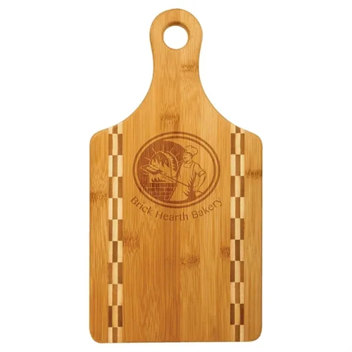 Main photo of 13 1/2" X 7" Paddle Bamboo Cutting Board W/ Butcher Block