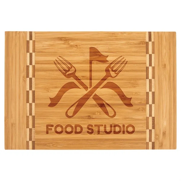 Bamboo color option for 12" X 8 1/4" Bamboo Cutting Board With Butcher Block Inlay