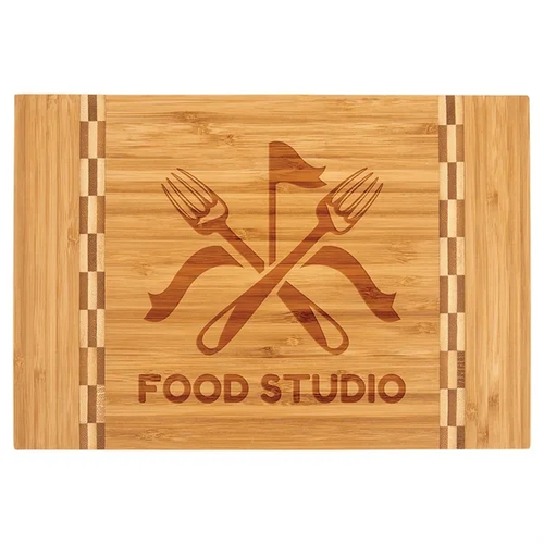 Main photo of 12" X 8 1/4" Bamboo Cutting Board With Butcher Block Inlay