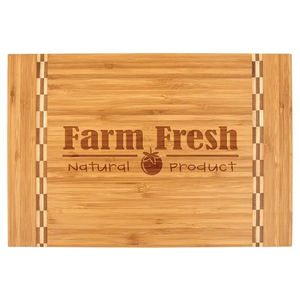 Photo of 15" X 10 1/4" Bamboo Cutting Board With Butcher Block Inlay