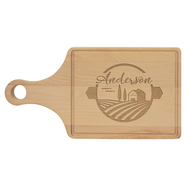 Maple color option for 13 1/2" X 7" Maple Cutting Board Paddle Shape With Drip Ring
