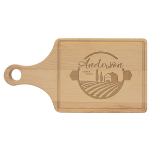 Photo of 13 1/2" X 7" Maple Cutting Board Paddle Shape With Drip Ring