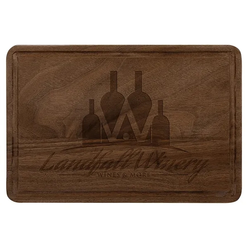 Main photo of 9" X 6" Walnut Cutting Board With Drip Ring