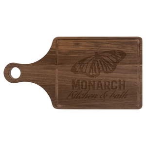 Photo of 13 1/2" X 7" Walnut Cutting Board Paddle Shape W/ Drip Ring