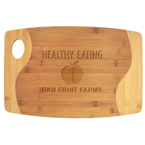 Photo of 17 3/4" X 11 3/4" Bamboo Two Tone Cutting Board With Handle