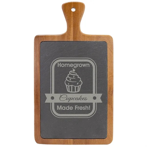 Photo of 13 1/4" X 7" Acacia Wood/Slate Cutting Board