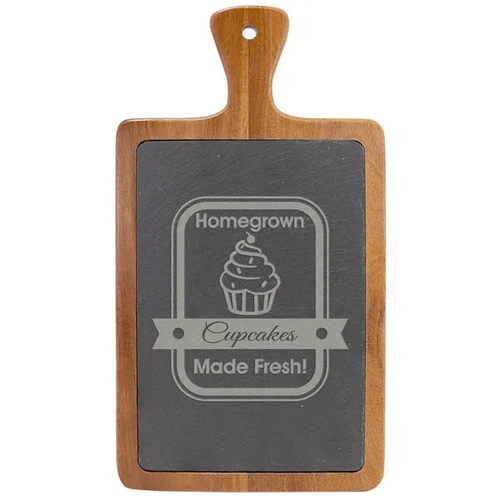 Main photo of 13 1/4" X 7" Acacia Wood/Slate Cutting Board
