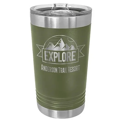 Main photo of Polar Camel Olive Green 16 Oz. Pint With Slider Lid