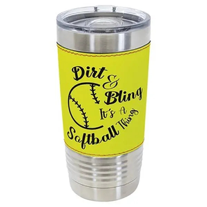 Photo of Polar Camel 20 Oz. Softball Leather Tumbler With Slider Lid