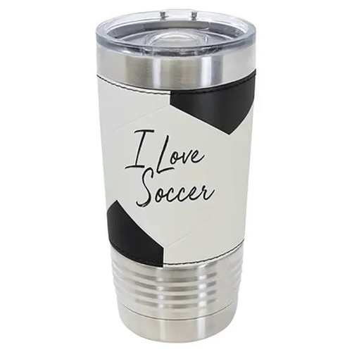 Main photo of Polar Camel 20 Oz. Soccer Leather Tumbler With Slider Lid