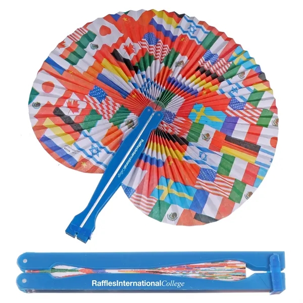 Multi Color-Blue color option for Flag Folding Fan