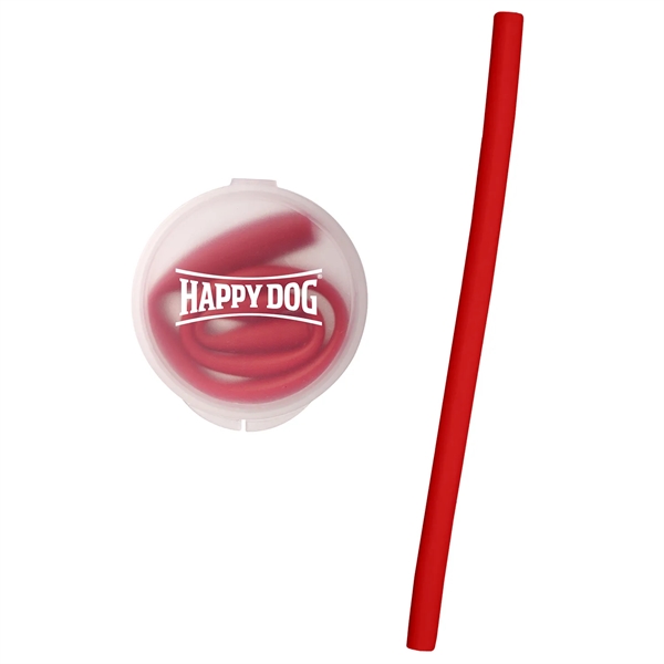 Red color option for Silicone Straw W/ Case