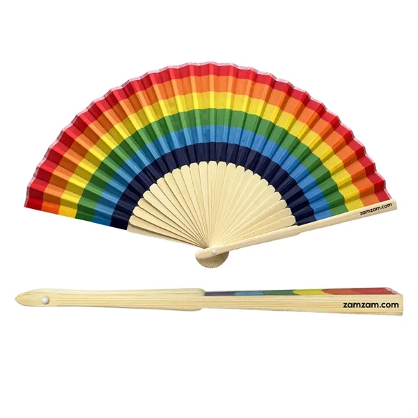 Rainbow color option for Bamboo Accordion Fan