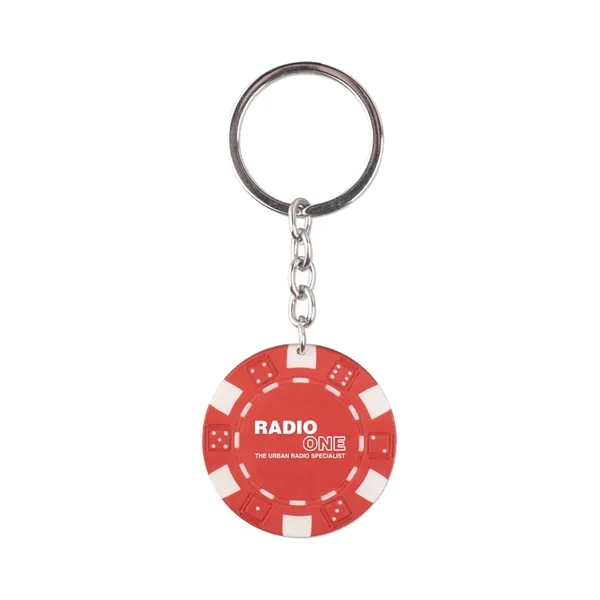 Red color option for Poker Chip Key Chain