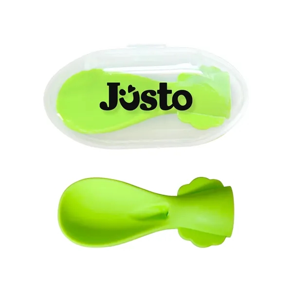 Clear-Lime Green color option for Food Pouch Spoon
