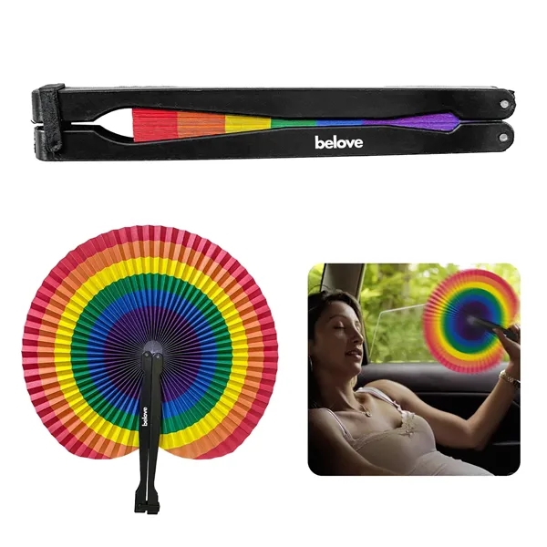 Rainbow -Black color option for Rainbow Paper Fan