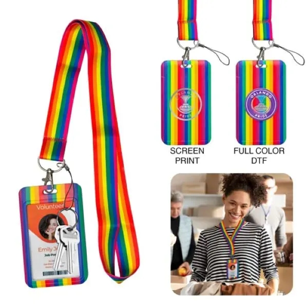 Rainbow color option for Lanyard & Badge Holder