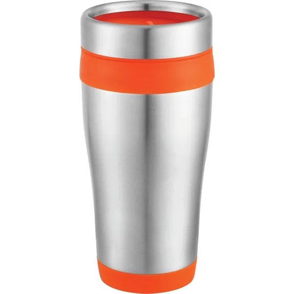 Stainless Steel/Orange color option for Carmel 16oz Travel Tumbler