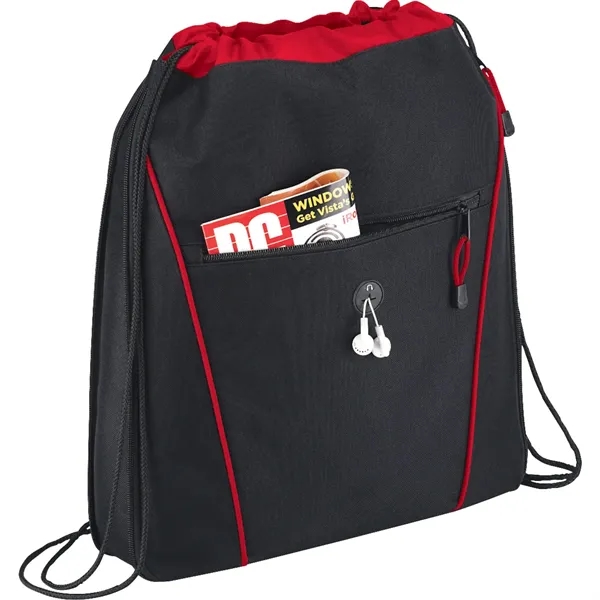 Black W/Red(Bkre) color option for Raven Drawstring Bag