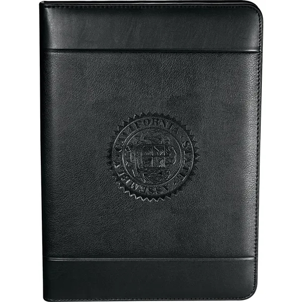 Black (Bk) color option for Fsc® Mix Windsor Impressions Zip Padfolio