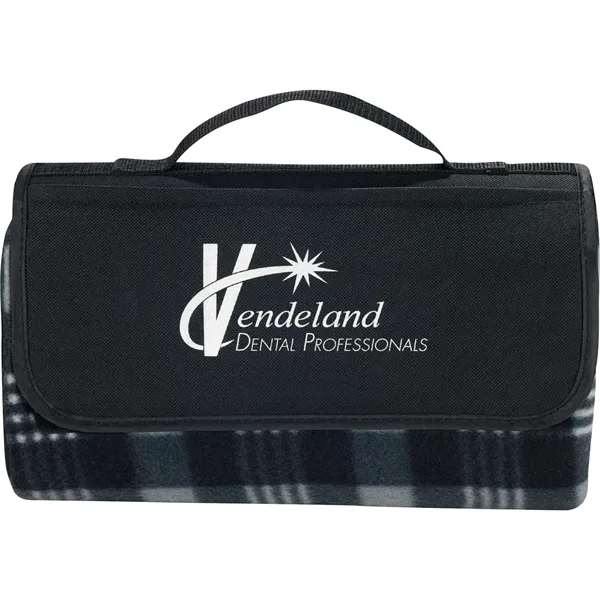 Black (Bk) color option for Padded Water Resistant Fleece Picnic Blanket