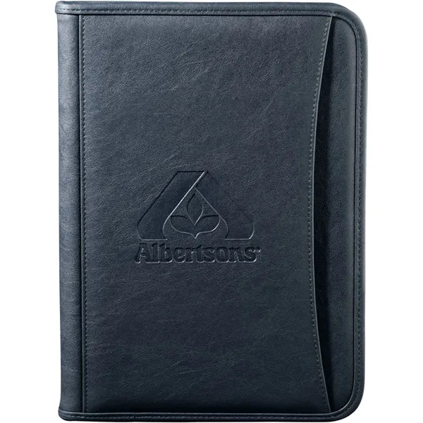 Blue (Bl) color option for Fsc® Mix Executive Dura Hyde Zippered Padfolio