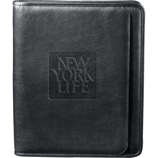 Black (Bk) color option for Fsc® Mix Manhattan Zippered Padfolio
