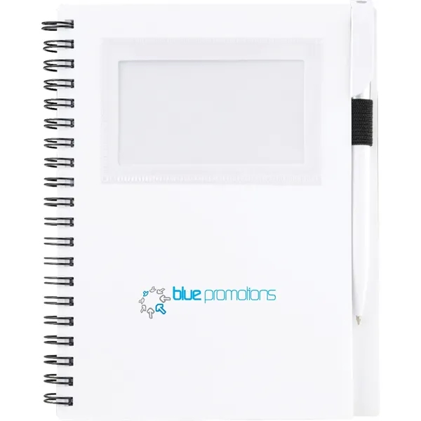 White (Wh) color option for Fsc® Mix 5.5" X 7" Star Spiral Notebook With Pen