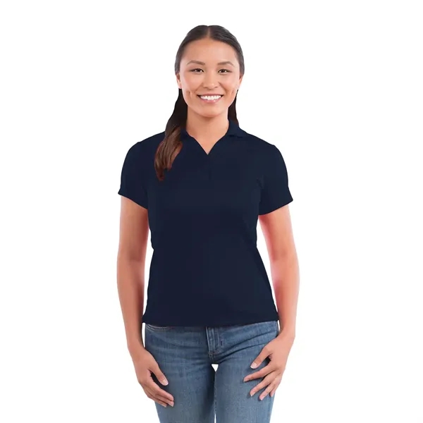 Navy 410 (575) color option for Women's Moreno Text Micro Ss Polo