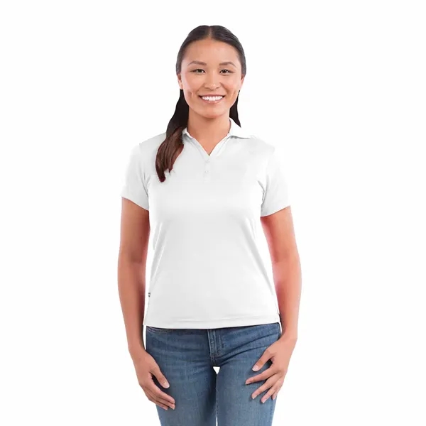 White (125) color option for Women's Moreno Text Micro Ss Polo