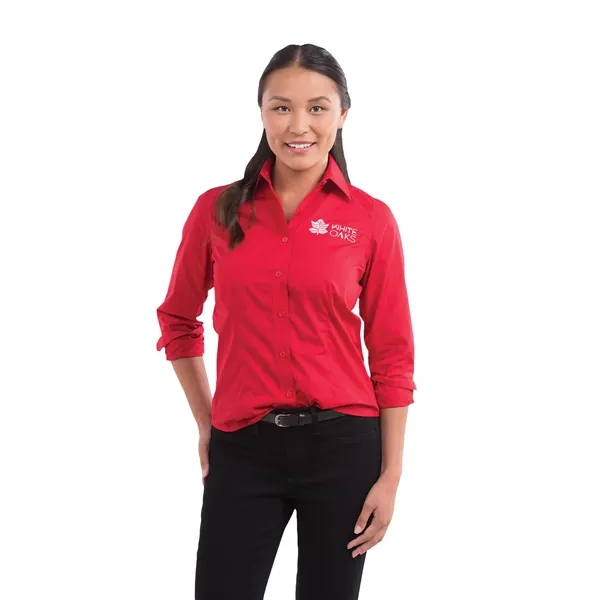 Team Red (358) color option for Women's Preston Long Sleeve Shirt